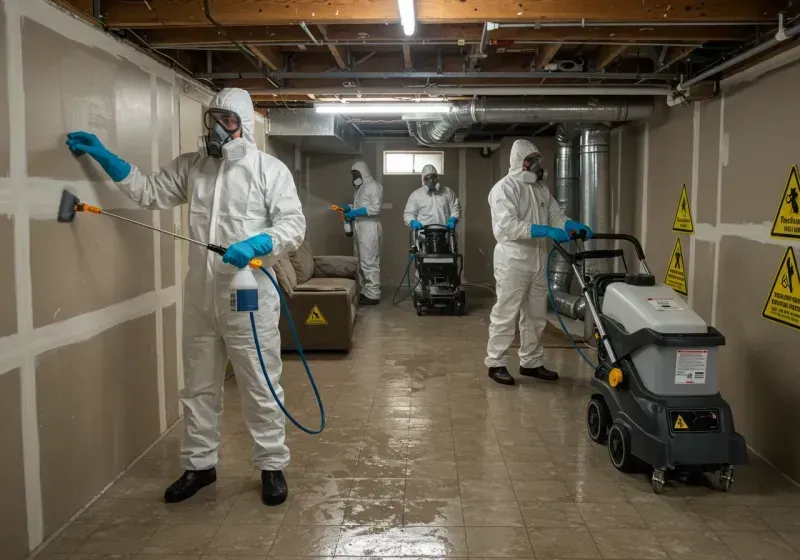 Basement Moisture Removal and Structural Drying process in Little Falls, MN